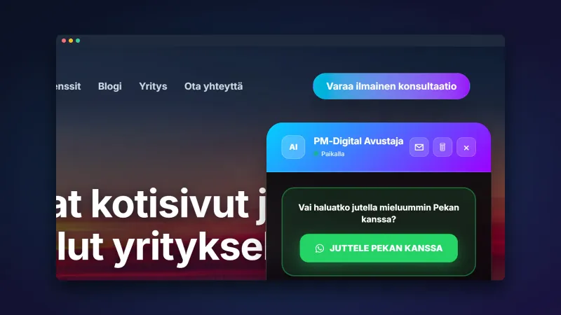 Asiakaspalvelua vuorokauden ympäri – Kokeile PM-Digitalin uutta chatbottia!