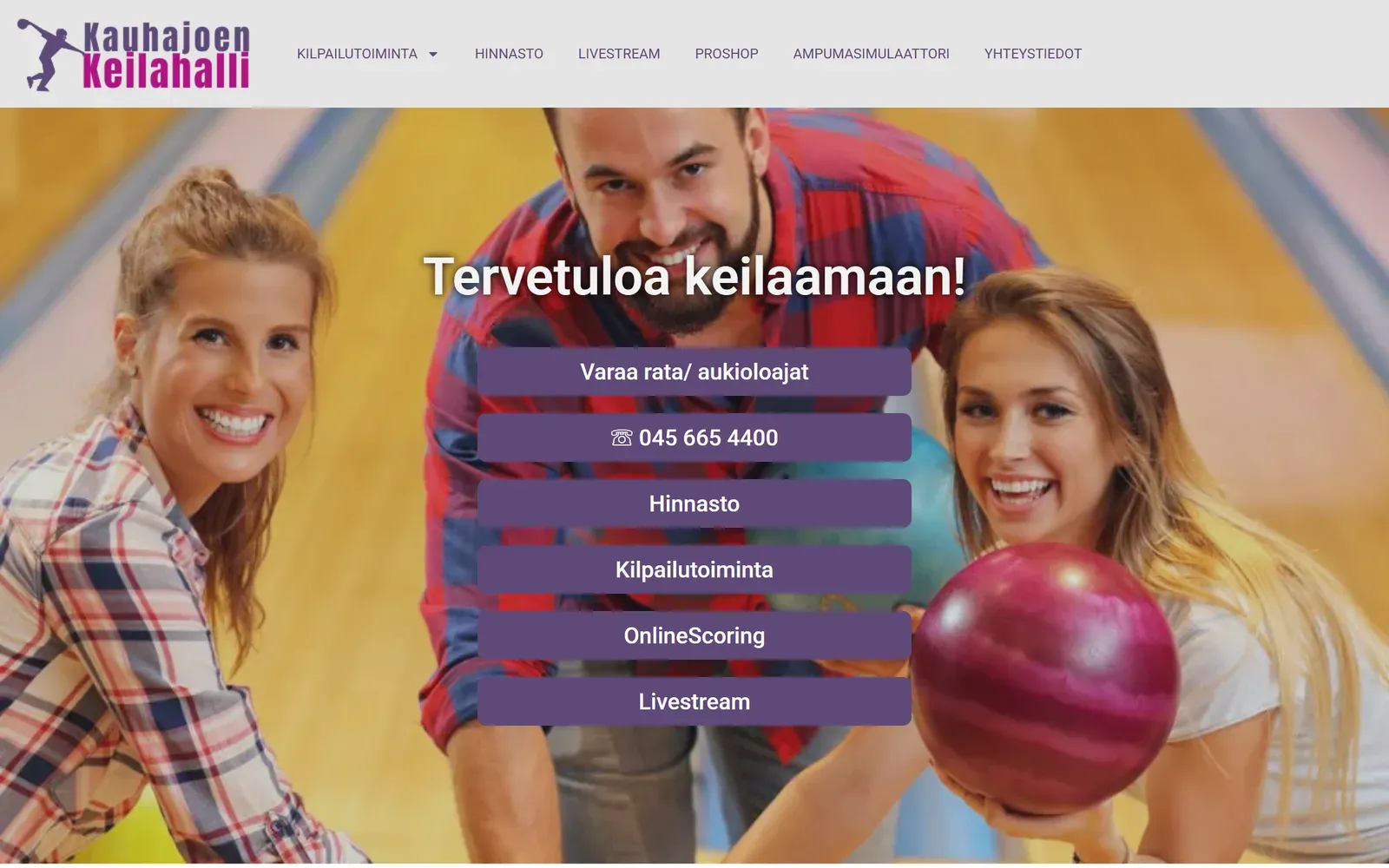 Kauhajoen Keilahallin WordPress-sivut, toteutus PM-Digital
