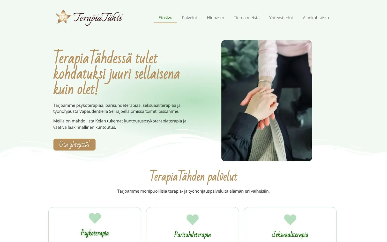 Terapiatähden WordPress-sivut, toteutus PM-Digital