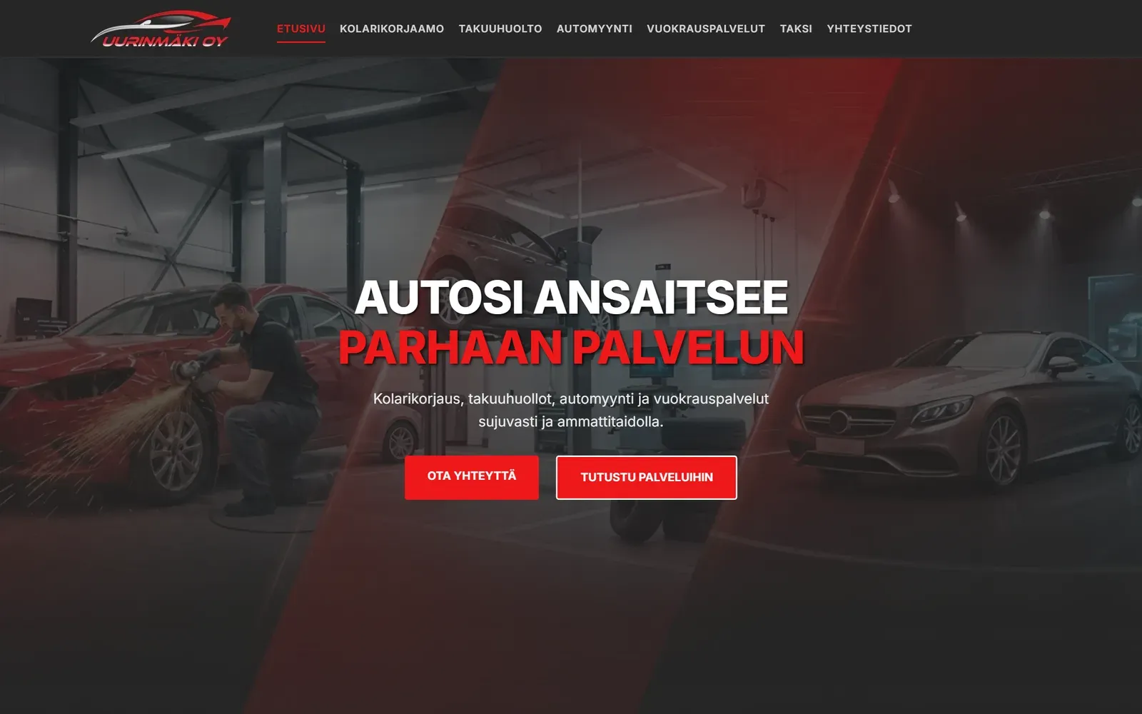 Uurinmäki Oy:n verkkosivut, toteutus PM-Digital