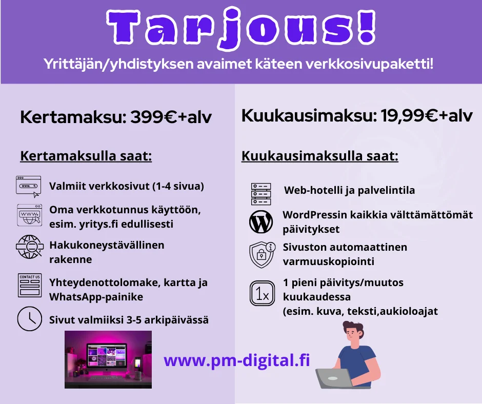 Tarjous verkkosivuista